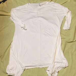 2X White Asymmetric Hem Tunic